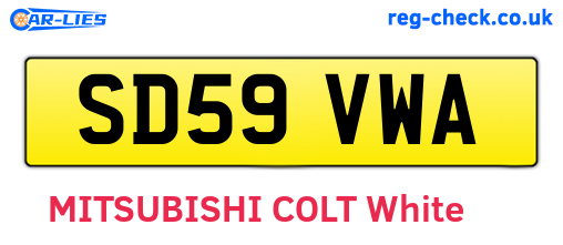 SD59VWA are the vehicle registration plates.