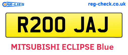 R200JAJ are the vehicle registration plates.