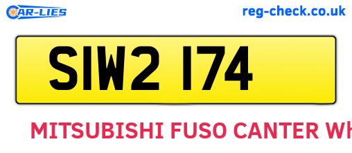 SIW2174 are the vehicle registration plates.