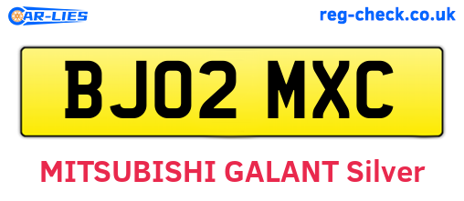 BJ02MXC are the vehicle registration plates.