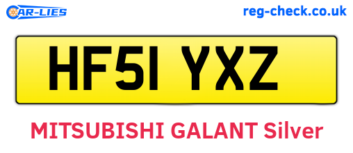 HF51YXZ are the vehicle registration plates.