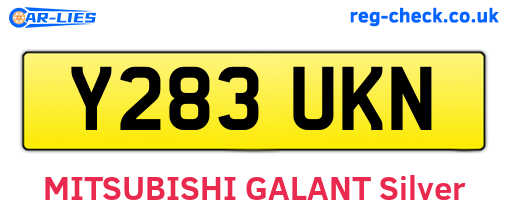 Y283UKN are the vehicle registration plates.