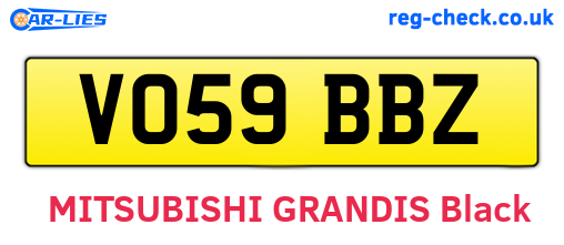 VO59BBZ are the vehicle registration plates.
