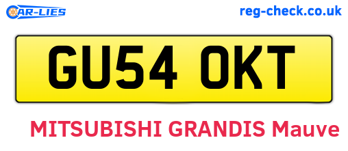 GU54OKT are the vehicle registration plates.