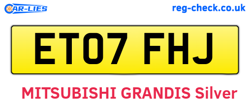 ET07FHJ are the vehicle registration plates.