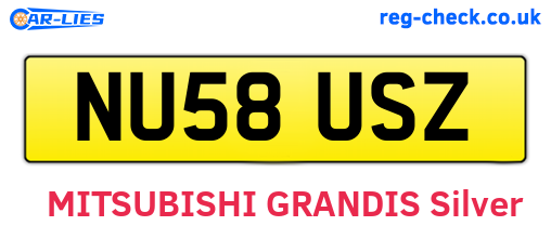 NU58USZ are the vehicle registration plates.