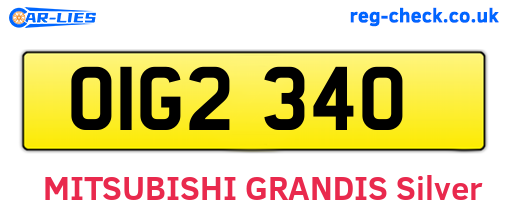 OIG2340 are the vehicle registration plates.