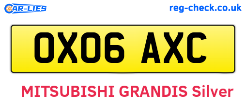 OX06AXC are the vehicle registration plates.