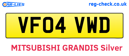 VF04VWD are the vehicle registration plates.