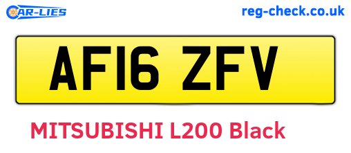 AF16ZFV are the vehicle registration plates.