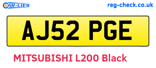 AJ52PGE are the vehicle registration plates.