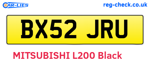 BX52JRU are the vehicle registration plates.