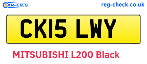 CK15LWY are the vehicle registration plates.