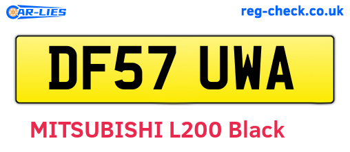 DF57UWA are the vehicle registration plates.