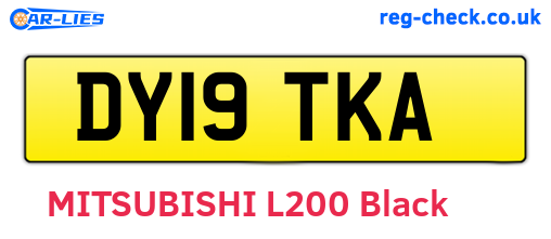 DY19TKA are the vehicle registration plates.