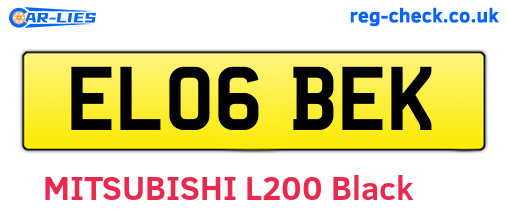 EL06BEK are the vehicle registration plates.