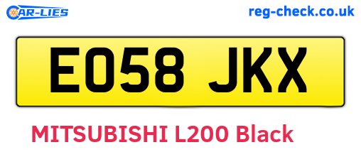 EO58JKX are the vehicle registration plates.