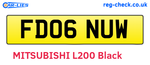 FD06NUW are the vehicle registration plates.