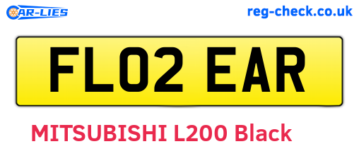 FL02EAR are the vehicle registration plates.