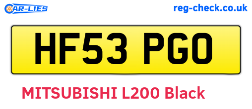 HF53PGO are the vehicle registration plates.