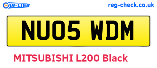 NU05WDM are the vehicle registration plates.