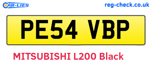 PE54VBP are the vehicle registration plates.