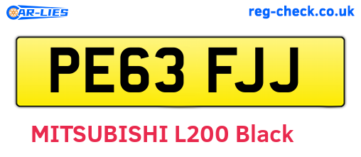 PE63FJJ are the vehicle registration plates.