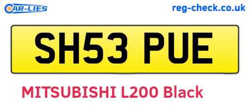 SH53PUE are the vehicle registration plates.