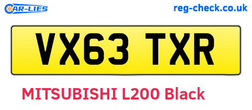 VX63TXR are the vehicle registration plates.