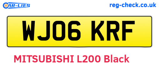 WJ06KRF are the vehicle registration plates.