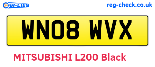 WN08WVX are the vehicle registration plates.