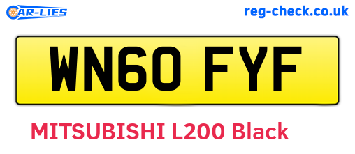 WN60FYF are the vehicle registration plates.