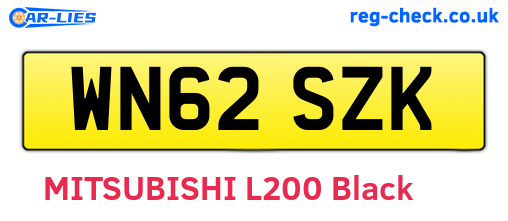 WN62SZK are the vehicle registration plates.