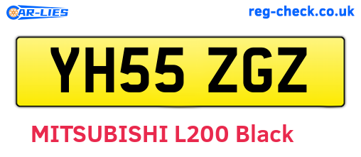 YH55ZGZ are the vehicle registration plates.