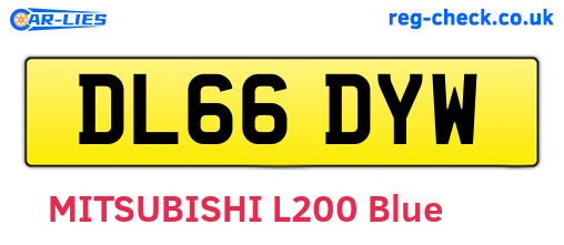 DL66DYW are the vehicle registration plates.