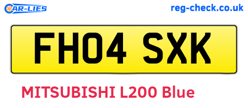 FH04SXK are the vehicle registration plates.