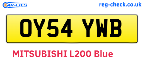 OY54YWB are the vehicle registration plates.