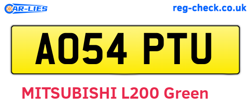 AO54PTU are the vehicle registration plates.