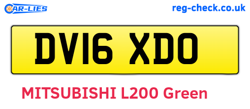 DV16XDO are the vehicle registration plates.