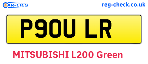 P90ULR are the vehicle registration plates.