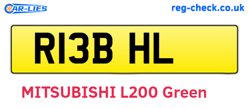 R13BHL are the vehicle registration plates.