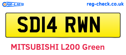 SD14RWN are the vehicle registration plates.