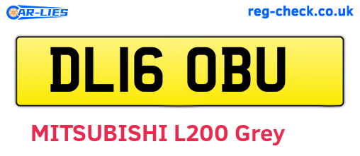 DL16OBU are the vehicle registration plates.