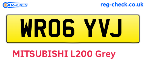 WR06YVJ are the vehicle registration plates.