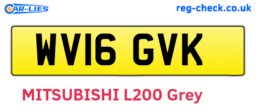 WV16GVK are the vehicle registration plates.