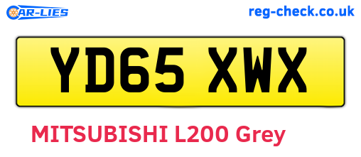 YD65XWX are the vehicle registration plates.