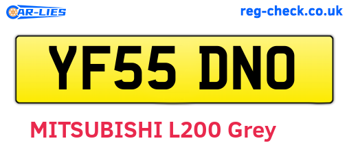 YF55DNO are the vehicle registration plates.