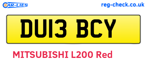 DU13BCY are the vehicle registration plates.