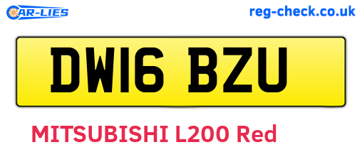 DW16BZU are the vehicle registration plates.