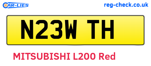 N23WTH are the vehicle registration plates.